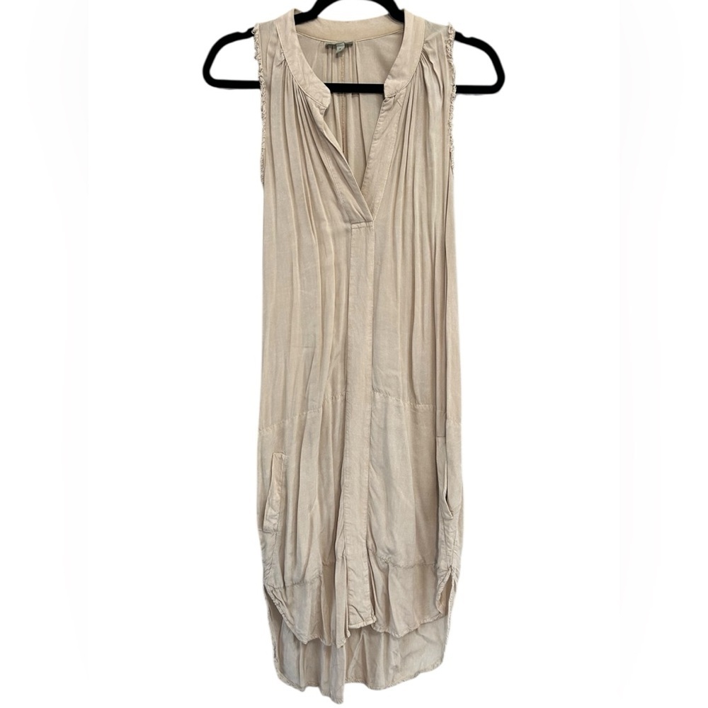 The Odells Anthropologie Women's Dusk Rayon Pullover Shift Dress Ivory Sz Small